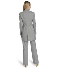 Calvin Klein Womens Houndstooth One Button Jacket Long Sleeve Blouse Modern Fit Pants