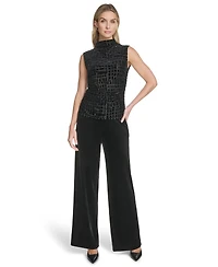 Calvin Klein Women's Mock Neck Sleeveless Top