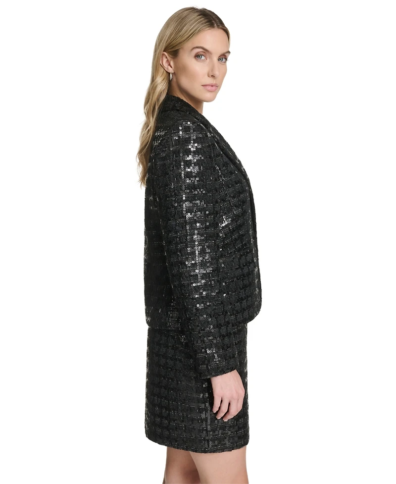 Calvin Klein Women's Novelty Shine One-Button Jacket