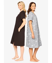 Dreams & Co. Women's 2-Pack Sleepshirt