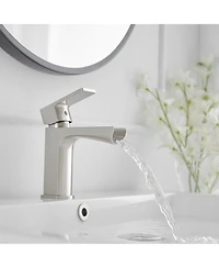 Waterfall Single Handle Hole Low-Arc Modern Bathroom Faucet Drip-Free Vanity Sink