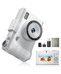 64MP Digital Camera with 4K Video, 16X Zoom, Flip Screen, Autofocus, Type-c Charging, and 32GB Card