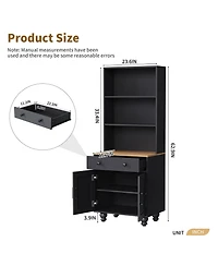 Casainc Farmhouse Storage Cabinet with Adjustable Shelves and Drawer for Kitchen or Living Room