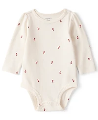 Carter's Baby Girls 2-Piece Candy Cane Print Long-Sleeve Bodysuit & Dress Set
