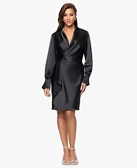 Xscape Women's Long Sleeve Midi Dress