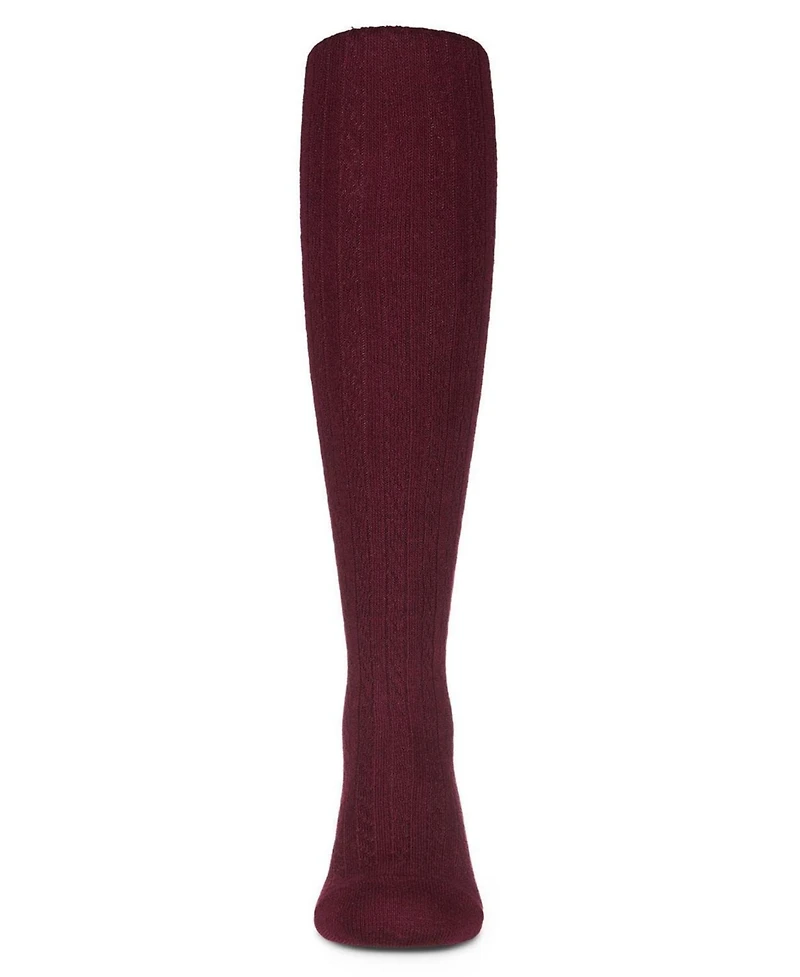 Memoi Big Girls Cotton Blend Cable Tights