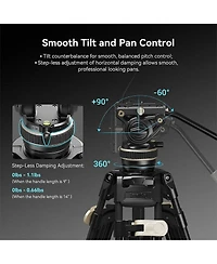 SmallRig FreeBlazer Ad-100 3-Section Heavy-Duty Carbon Fiber Tripod with Video Head
