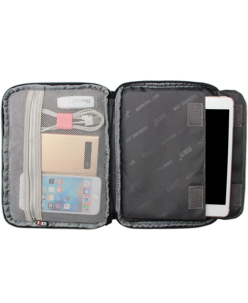 Bubm Black Medium Electronics Organizer Bag - Double Layer Travel Case for iPad Mini, Cables, Power Banks, Earphones & Usb Drives
