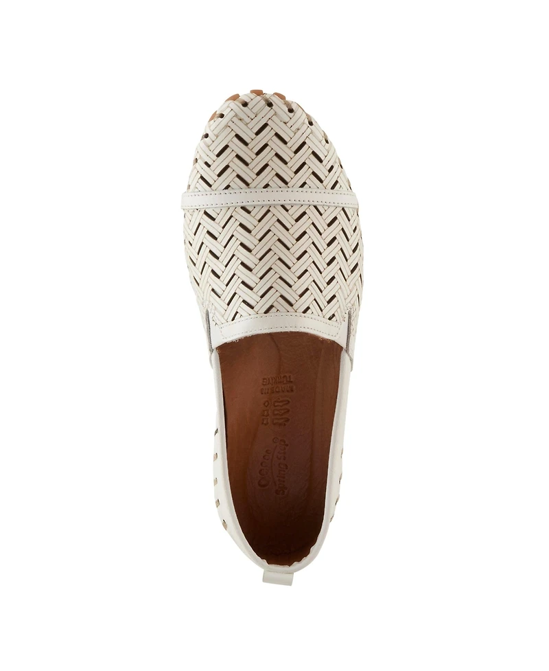 Spring Step Kapri Flexible Leather Loafer with Cutout Detail and Removable Arch Support Insole