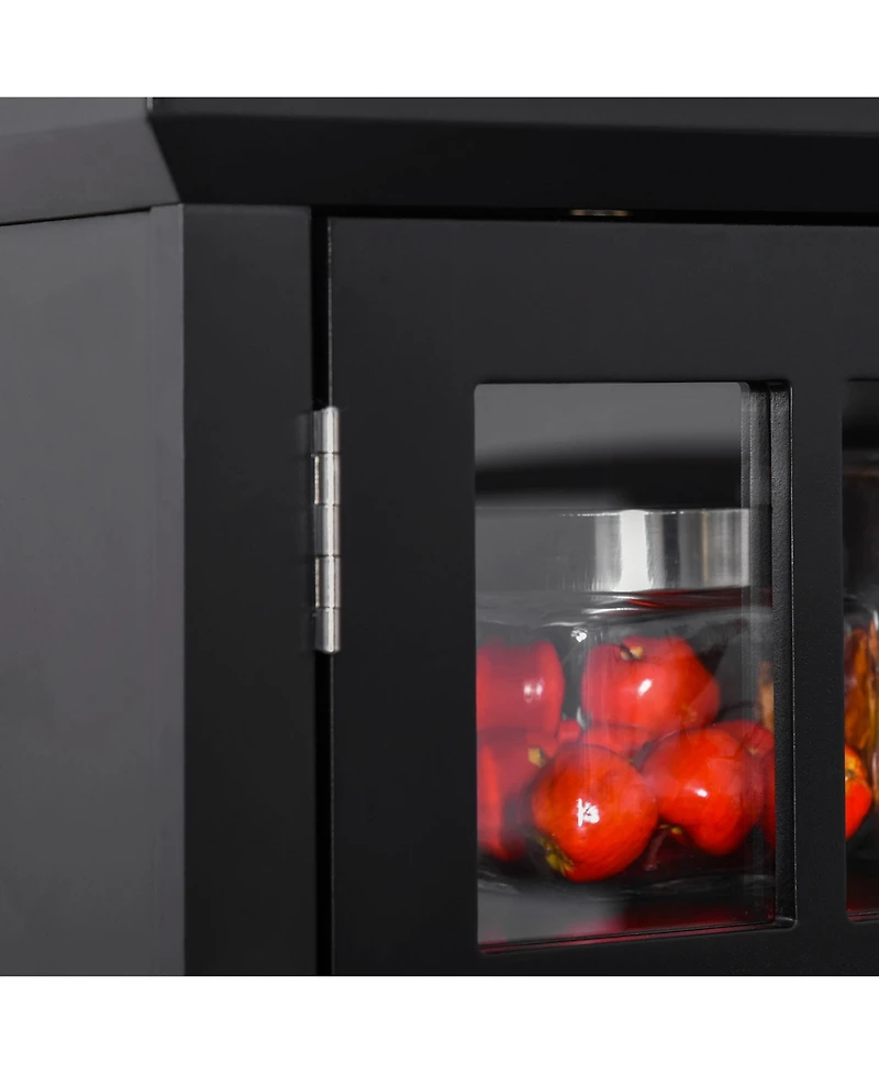 Slickblue Wooden Kitchen Storage Cabinet with Adjustable Shelves for Dining Room and Pantry