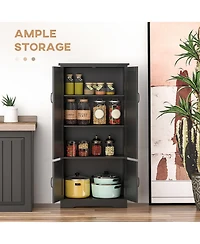 Slickblue Freestanding Kitchen Storage Cabinet with Shelves for Pantry and Dining Room