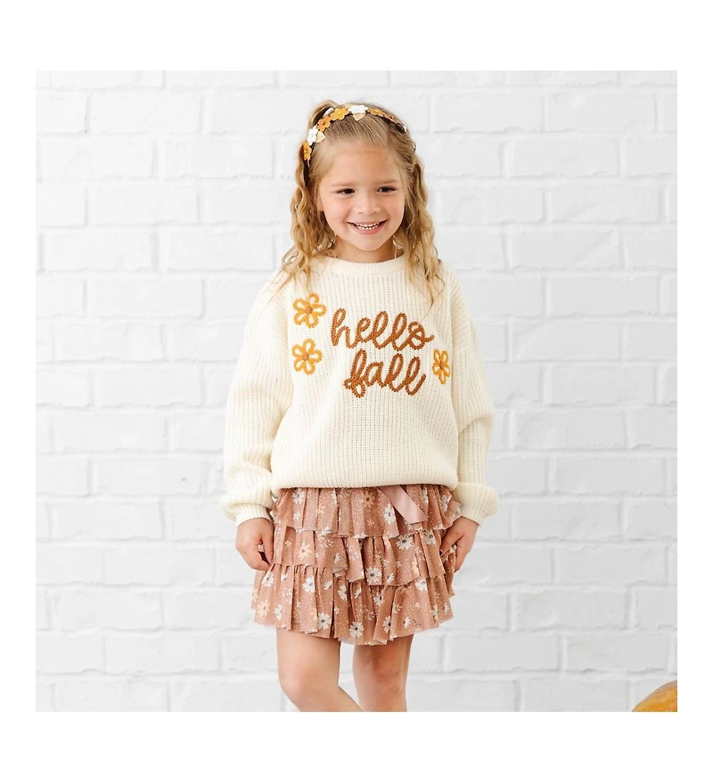 Sweet Wink Toddler Girls Hello Fall Knit Sweater