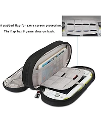 Bubm Black Travel Case for Ps Vita & Psp - Double Compartment Protective Organizer Bag for Psv, Handheld Consoles & Accessories