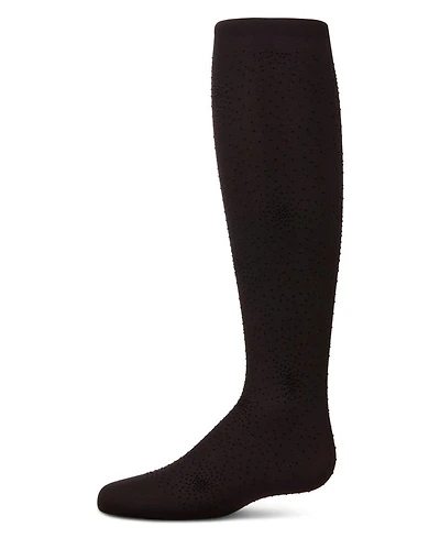 Memoi Girls Opaque "Fireworks" Flocked Tights