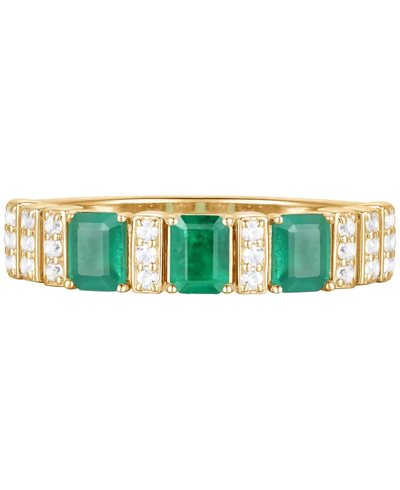 Macy's Gemstone and Diamond Ring (1/6 ct. t.w.) 14K Gold White