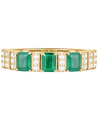 Macy's Gemstone and Diamond Ring (1/6 ct. t.w.) 14K Gold White