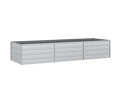 Garden Raised Bed Silver Galvanized Steel Large