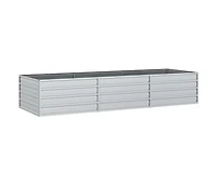 Garden Raised Bed Silver Galvanized Steel Large
