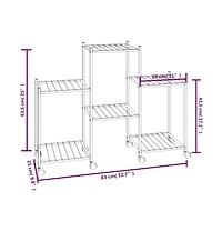 Flower Stand Black Iron Medium Rollable Flower Stand