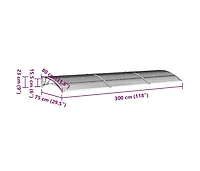 Door Canopy Grey Polycarbonate, Abs, Aluminum 118.1 x 29.5 in
