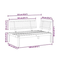 vidaXL Pallet Sofa Natural Wood Solid Acacia Wood Medium Modular