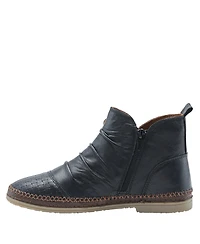 Spring Step Pomeroy Leather Booties with Basketweave Toe and Lightweight Flexible Sole