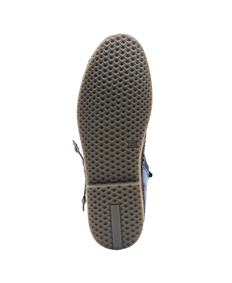 Spring Step Pomeroy Leather Booties with Basketweave Toe and Lightweight Flexible Sole