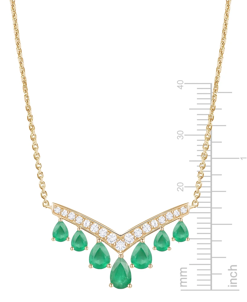 Macy's Gemstone and Diamond Necklace (1/3 ct. t.w.) 14K Gold White