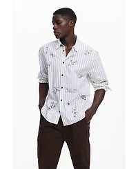 Desigual Men's Striped shirt with illustrations