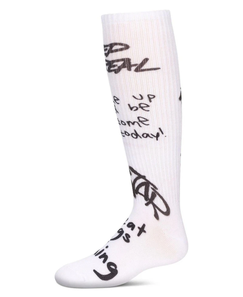 Memoi Girls' Graffiti Knee High Socks