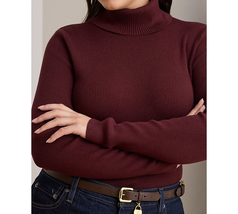 Lauren Ralph Plus Ribbed Turtleneck Sweater