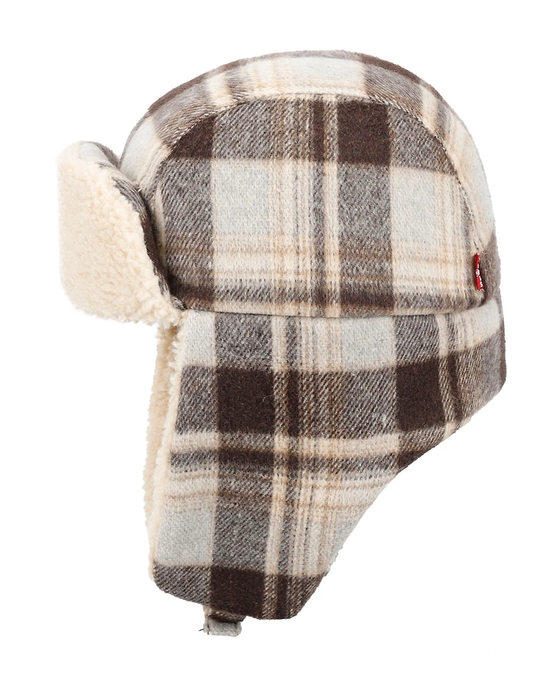 Levi's Men's Oversized Brushed Plaid Trapper Hat
