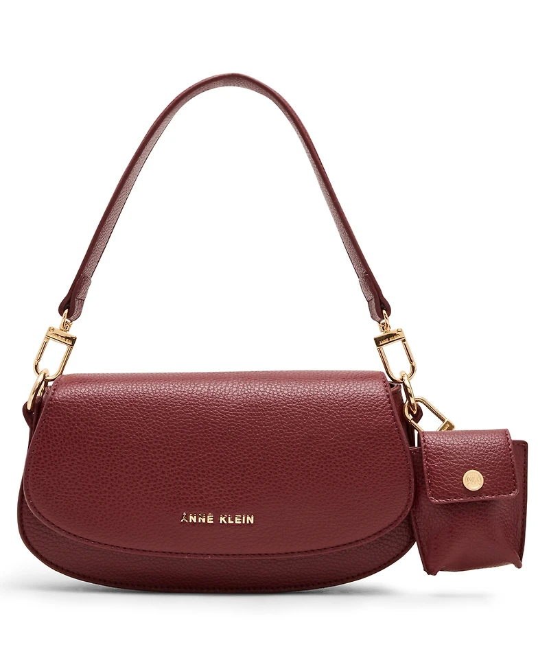 Anne Klein Three Straps Small Saddle Bag