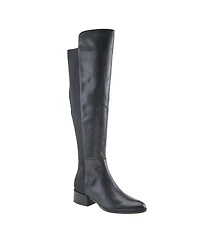 Spring Step Rider Over-the-Knee Leather Boot with Stretch Back Panel and Leather-Wrapped Heel