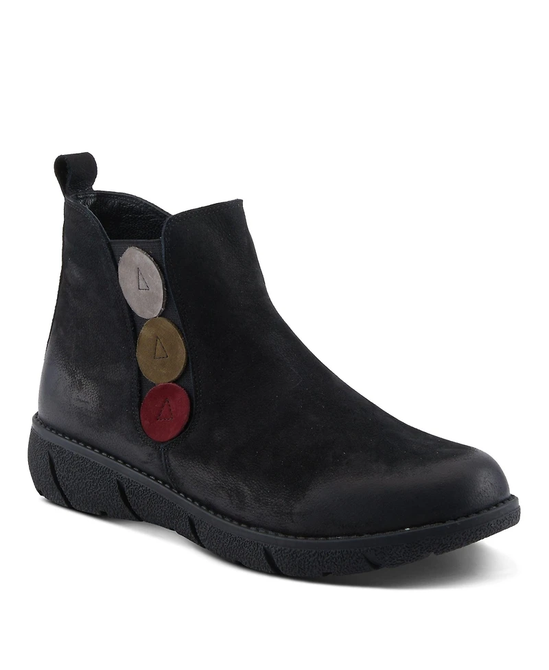 Azura Spring Step Katana Burnished Nubuck Leather Bootie with Removable Insole and Rugged Sole