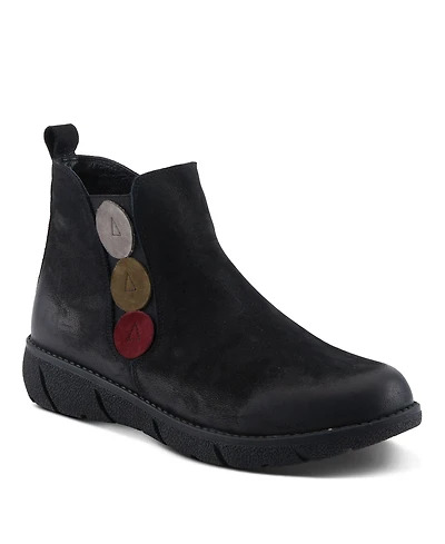 Azura Spring Step Katana Burnished Nubuck Leather Bootie with Removable Insole and Rugged Sole