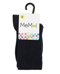 Memoi Kids Unisex Ribbed Cotton Rich Crew Socks