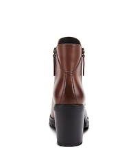 Azura Spring Step Dealey Leather Booties with Double Zippers and Lug Platform Sole