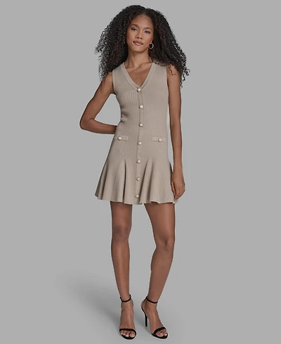 Bcbg Women's Button Front Sweater Dress