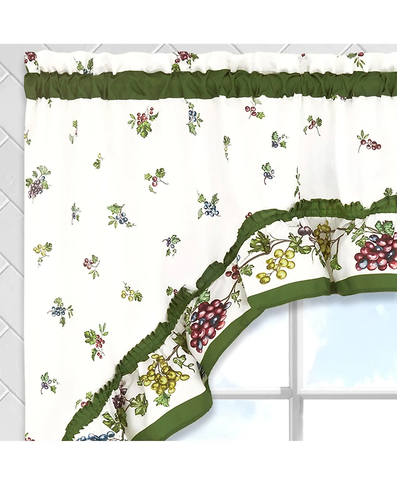 Kate Aurora Napa Winery 3 Piece Rod Pocket Cafe Kitchen Curtain Tier & Swag Set