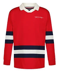 Tommy Hilfiger Boys 2T-7 Varsity Long Sleeve Polo Shirt