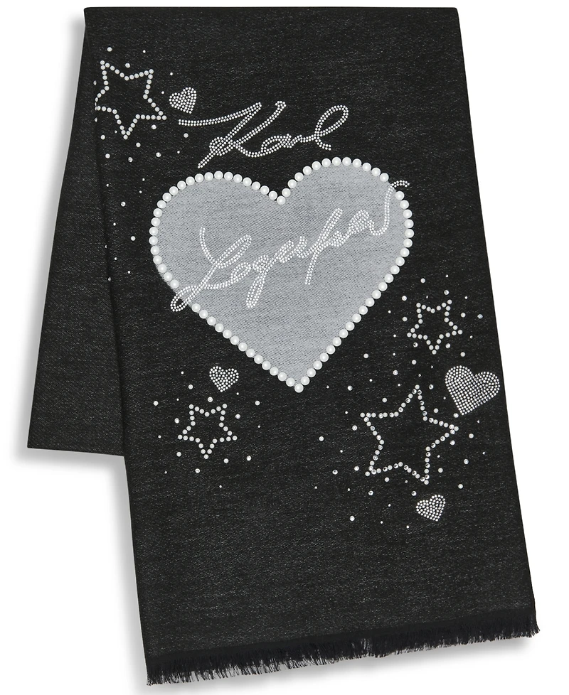 Karl Lagerfeld Paris Women's Love Karl Blanket Scarf