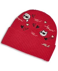 Karl Lagerfeld Paris Women's Embroidered Beanie