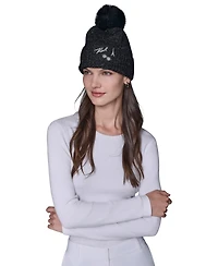 Karl Lagerfeld Paris Women's Pom Detail Beanie