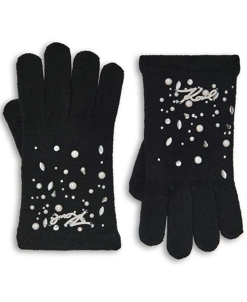 Karl Lagerfeld Paris Women's Krystal Tech Gloves
