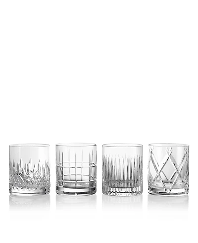 Waterford Short Stories Double Old Fashioned Mixed Aras, Cluin, Lismore Olann, Set of 4