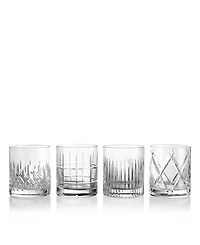 Waterford Short Stories Double Old Fashioned Mixed Aras, Cluin, Lismore Olann, Set of 4