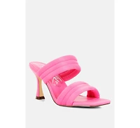 New Crush Quilted Spool Heel Sandals Women
