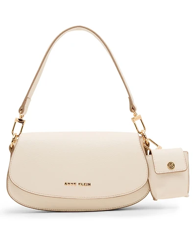 Anne Klein Three Straps Small Saddle Bag