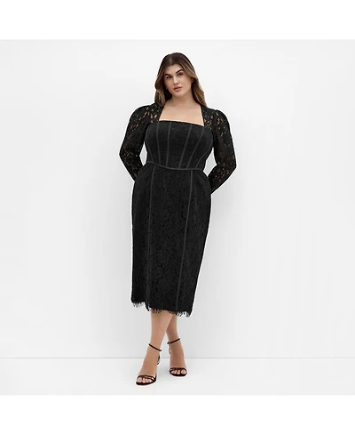 City Chic Plus Valentine Lace Dress